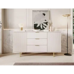 Meubella - Dressoir Nicola - Beige - 150 cm