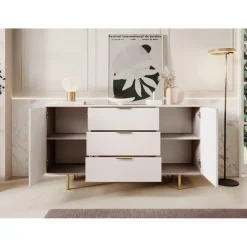 Meubella - Dressoir Nicola - Beige - 150 cm