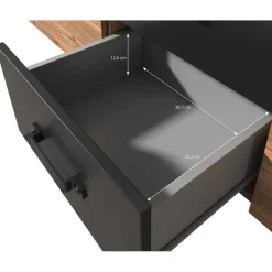 Meubella - Dressoir Olivia - Zwart - Eiken - 192 cm