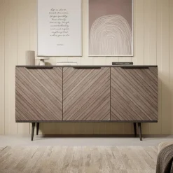 Meubella - Dressoir Pedro - Donker eiken - Zwart eiken - 150 cm