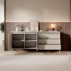 Meubella - Dressoir Saran - Beige - 187 cm