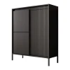Meubella - Dressoir Saran - Mat zwart - Hoog - 104 cm