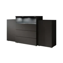 Meubella - Dressoir Universal - Mat Zwart - 150 cm