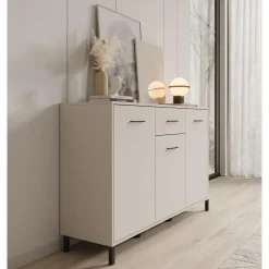 Meubella - Dressoir Vidor - Beige - 138 cm - 1 lade