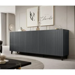 Meubella - Dressoir Vintar - Antraciet - 200 cm