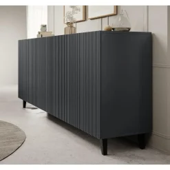 Meubella - Dressoir Vintar - Antraciet - 200 cm