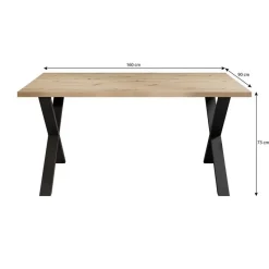 Meubella - Eetkamertafel Berry - Betonlook - 160 cm