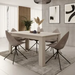 Meubella - Eetkamertafel Uverta - Beige - 220 cm - Uitschuifbaar