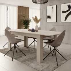 Meubella - Eetkamertafel Uverta - Beige - 220 cm - Uitschuifbaar