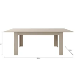 Meubella - Eetkamertafel Uverta - Beige - 220 cm - Uitschuifbaar