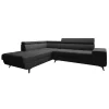 Meubella - Hoekbank Destiny - Zwart - Stof - Links