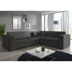 Meubella - Hoekbank Santana - Grijs - Velvet - Links