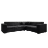Meubella - Hoekbank Santana - Zwart - Velvet - Rechts