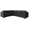 Meubella - Hoekbank Santana - Zwart - Leer - Links