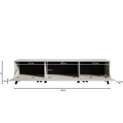 Meubella - Hydra - TV-Meubel - Zwart - 180 cm