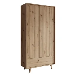 Meubella - Kledingkast Fuzeta - Eiken - 92 cm