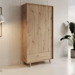 Meubella - Kledingkast Fuzeta - Eiken - 92 cm