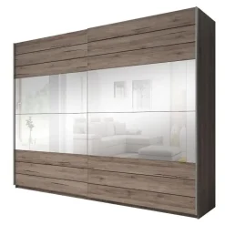 Meubella - Kledingkast Gina - Eiken - 270 cm - Met spiegel