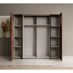 Meubella - Kledingkast Kassel - Old wood - Grijs - 200 cm