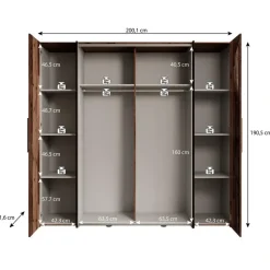 Meubella - Kledingkast Kassel - Old wood - Grijs - 200 cm