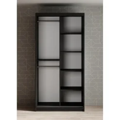 Meubella - Kledingkast Mandalin - Zwart - 100 cm