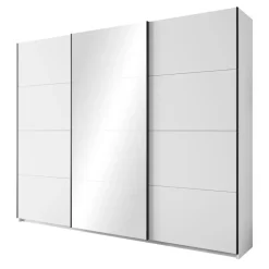 Meubella - Kledingkast Zapata - Wit - 255 cm - Met spiegel