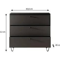 Meubella - Ladekast Apula - Antraciet - 84 cm