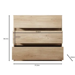 Meubella - Ladekast Cuarto - Eiken - 91 cm