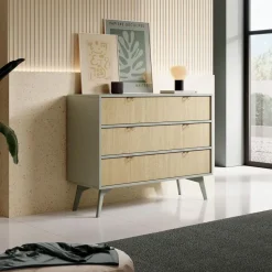 Meubella - Ladekast Essence - Groen - Licht eiken - 106 cm