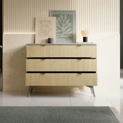 Meubella - Ladekast Essence - Groen - Licht eiken - 106 cm