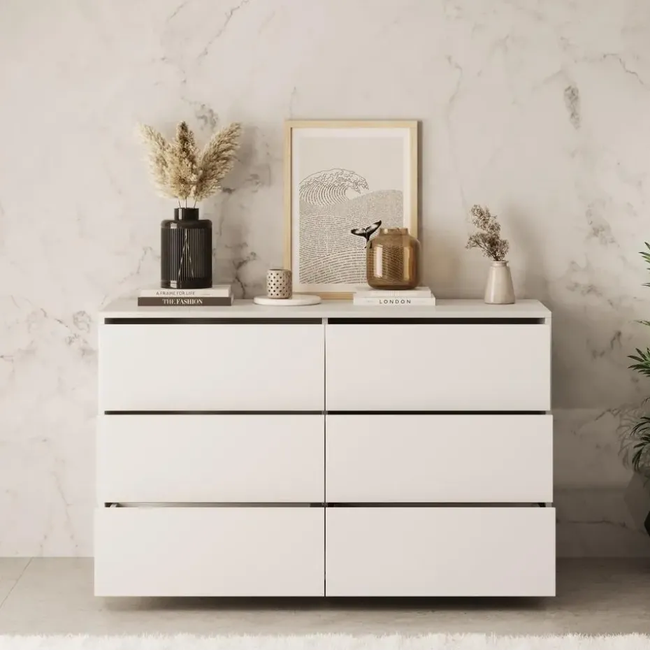 Meubella - Ladekast Gideon - Wit - 120 cm