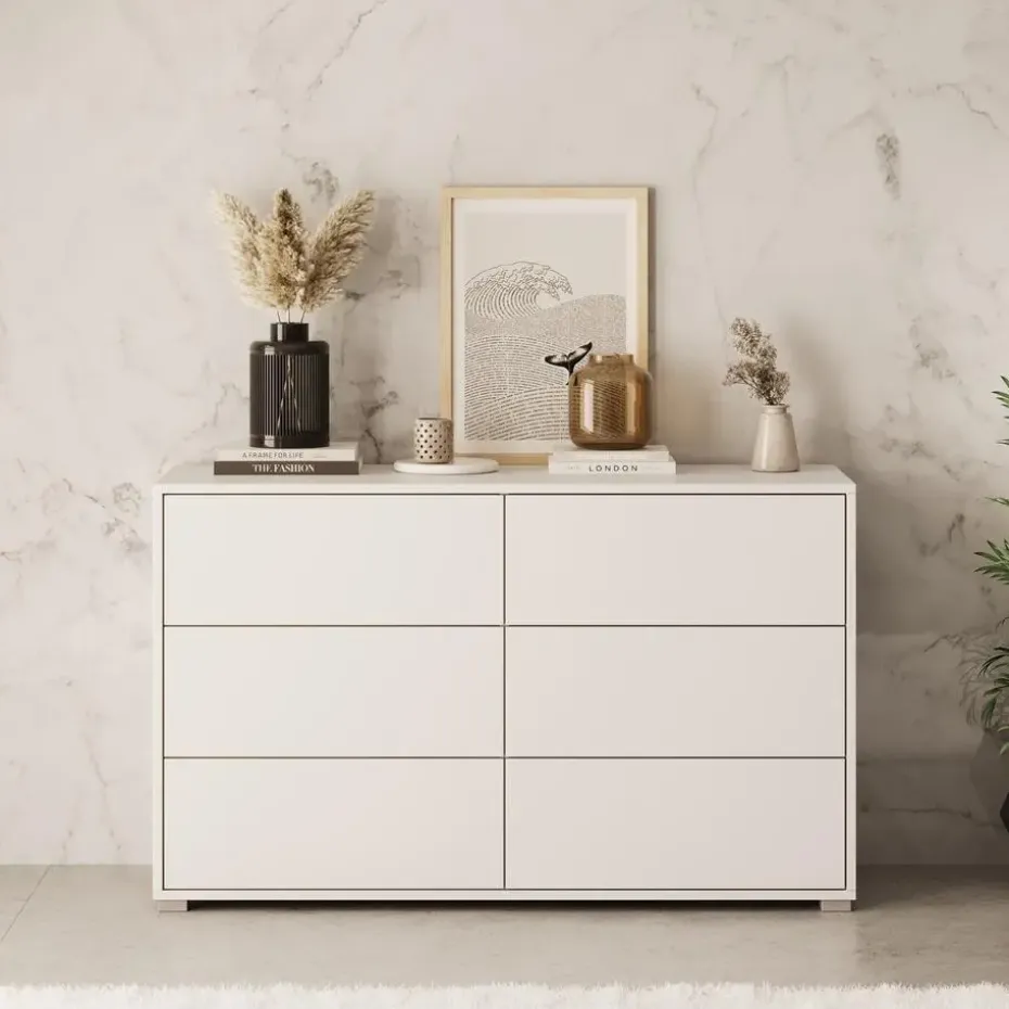 Meubella - Ladekast Gideon - Wit - 120 cm