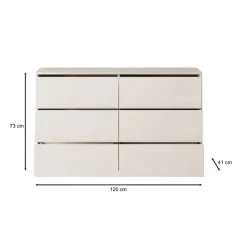 Meubella - Ladekast Gideon - Wit - 120 cm