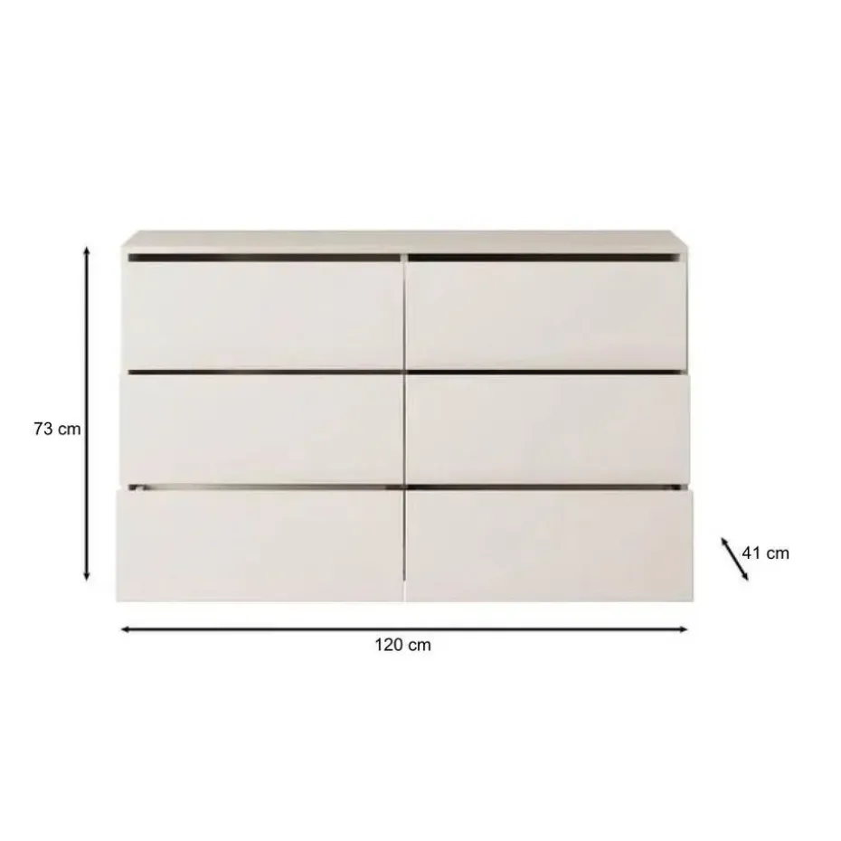 Meubella - Ladekast Gideon - Wit - 120 cm