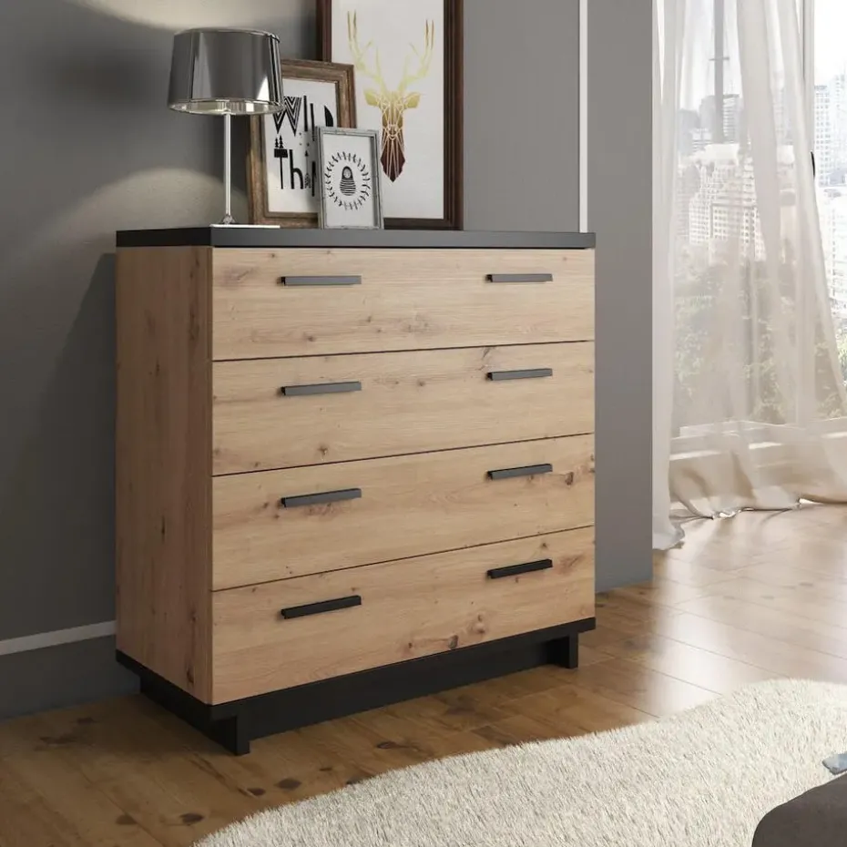 Meubella - Ladekast Incala - Eiken - 90 cm