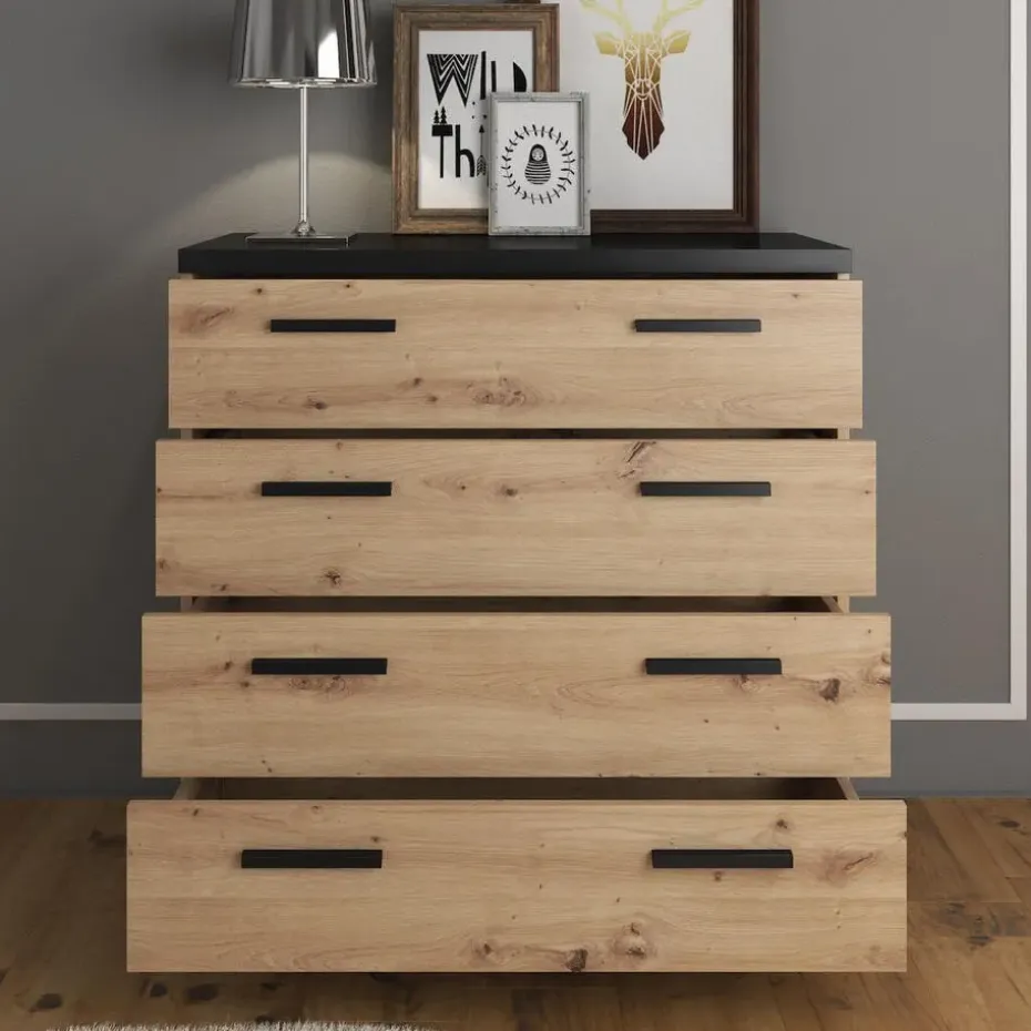 Meubella - Ladekast Incala - Eiken - 90 cm