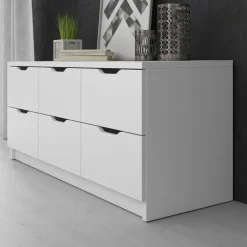 Meubella - Ladekast Kennedy - Wit - 120 cm