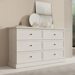 Meubella - Ladekast Leroy - Wit eiken - 146 cm