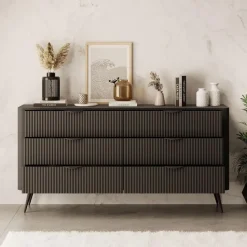 Meubella - Ladekast Lima - Zwart - 163 cm