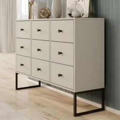 Meubella - Ladekast Lyndall - Beige - 115 cm