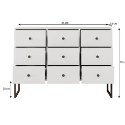 Meubella - Ladekast Lyndall - Beige - 115 cm