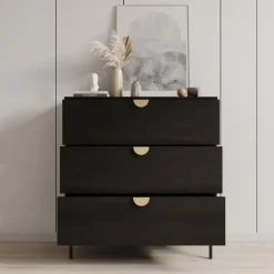 Meubella - Ladekast Monor - Zwart eiken - 100 cm