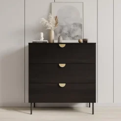 Meubella - Ladekast Monor - Zwart eiken - 100 cm