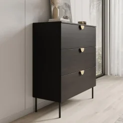 Meubella - Ladekast Monor - Zwart eiken - 100 cm