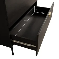 Meubella - Ladekast Monor - Zwart eiken - 100 cm