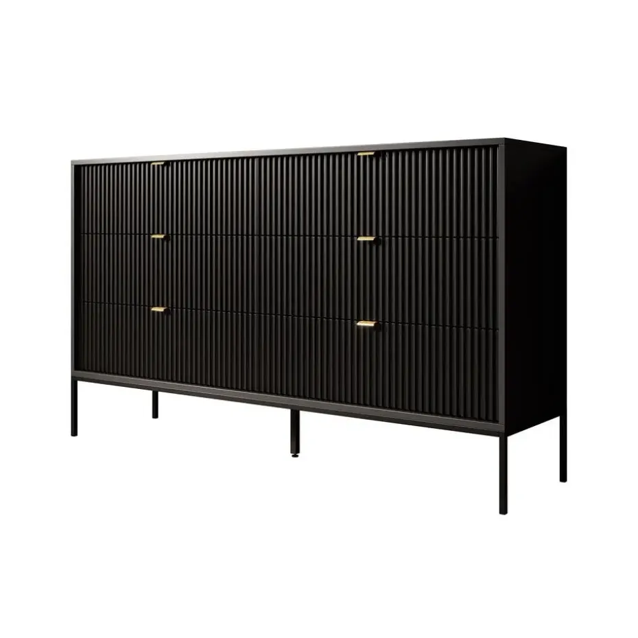 Meubella - Ladekast Navil - Zwart - 154 cm