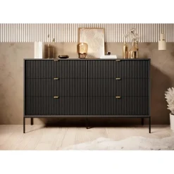 Meubella - Ladekast Navil - Zwart - 154 cm