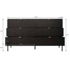 Meubella - Ladekast Navil - Zwart - 154 cm