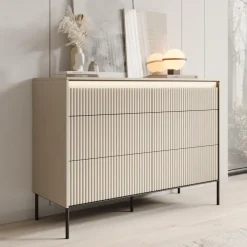 Meubella - Ladekast Timoteo - Beige - 130 cm