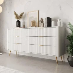 Meubella - Lima - Ladekast - Wit - 163 cm